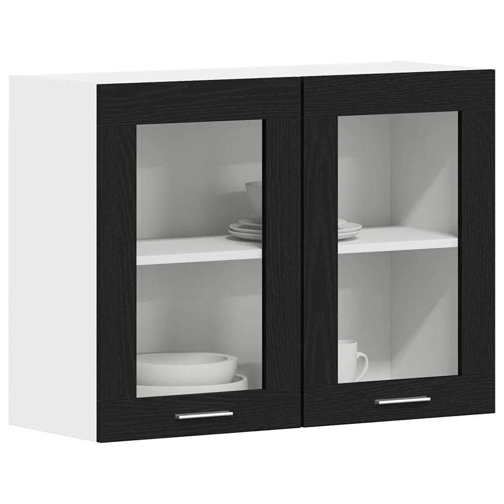 Armadio pensile Lyon Rovere Nero 80 x 31 x 60 cm 863147