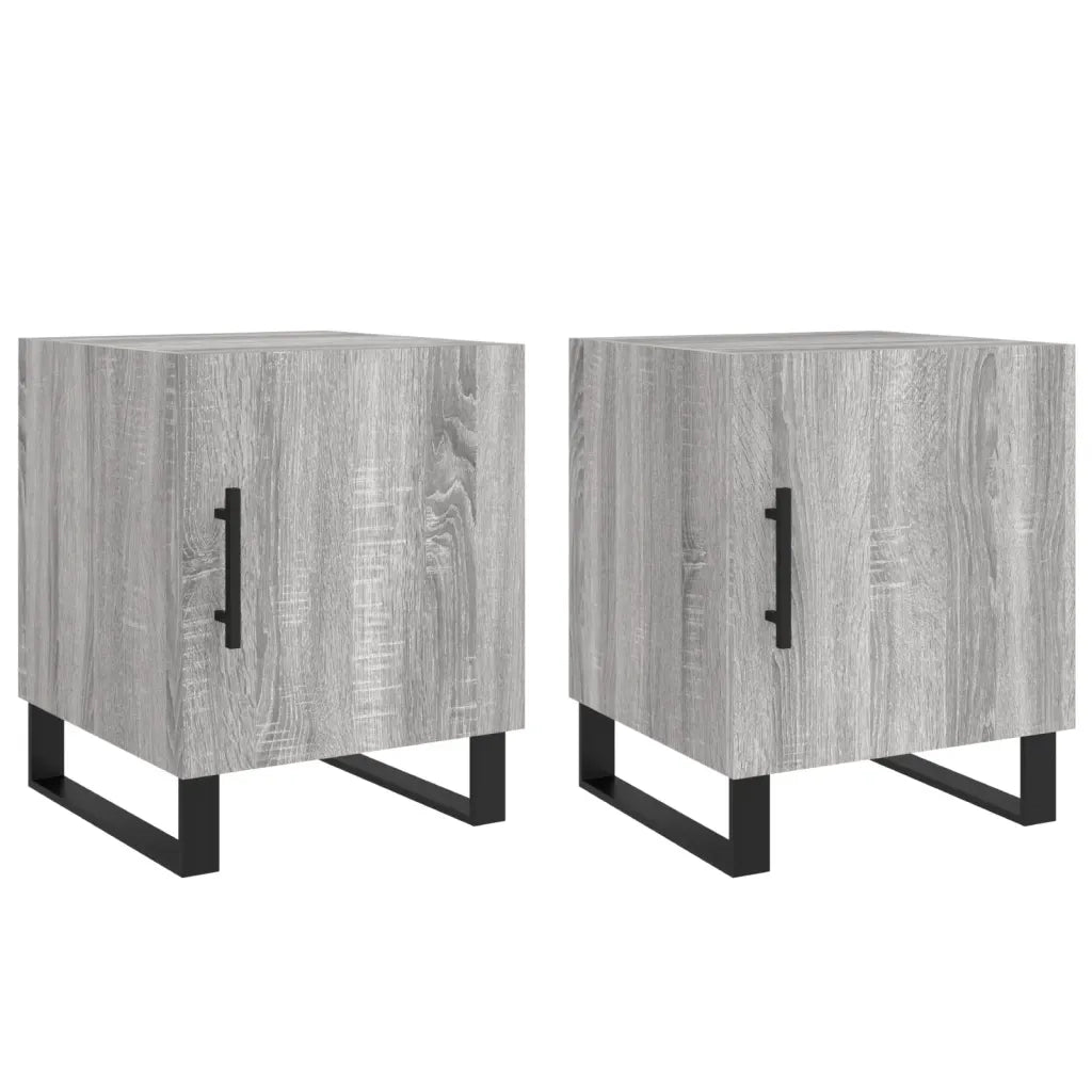 Comodini 2 pz Grigio Sonoma 40x40x50 cm in Legno Multistrato 827625