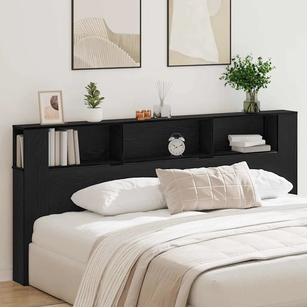 Testata del letto Rovere Nero 220 x 18,5 x 102,5 cm 862092