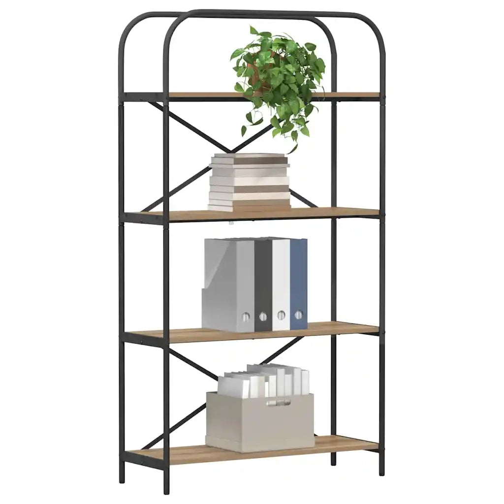 Libreria-Scaffale per Libri-Mobile di Stoccaggio Rovere artigianale 80 x 30 x 146 cm Legno multistrato 524177