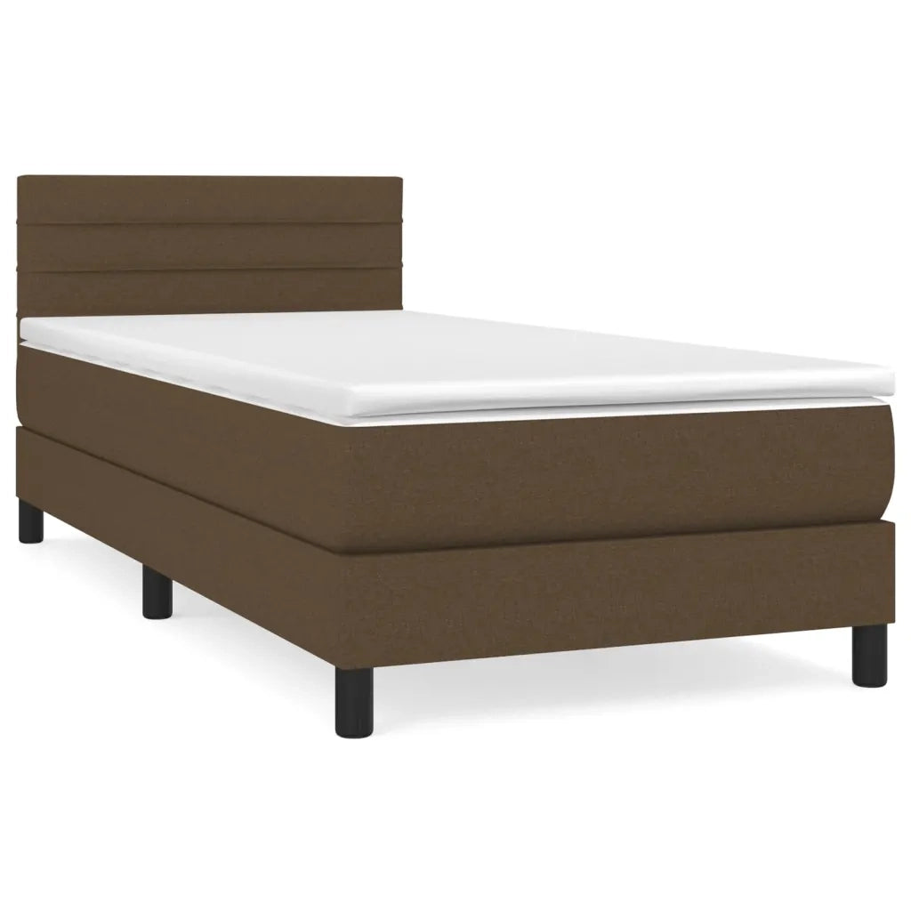 Giroletto a Molle con Materasso Marrone Scuro 90x190cm Tessuto cod mxl 34689