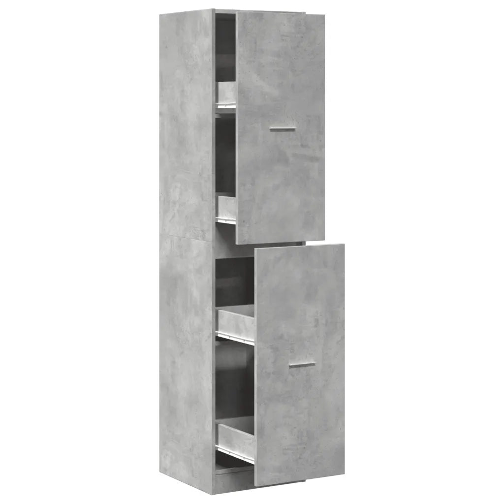 Armadietto da Farmacia Grigio Cemento 40x41x174,5 cm Truciolato