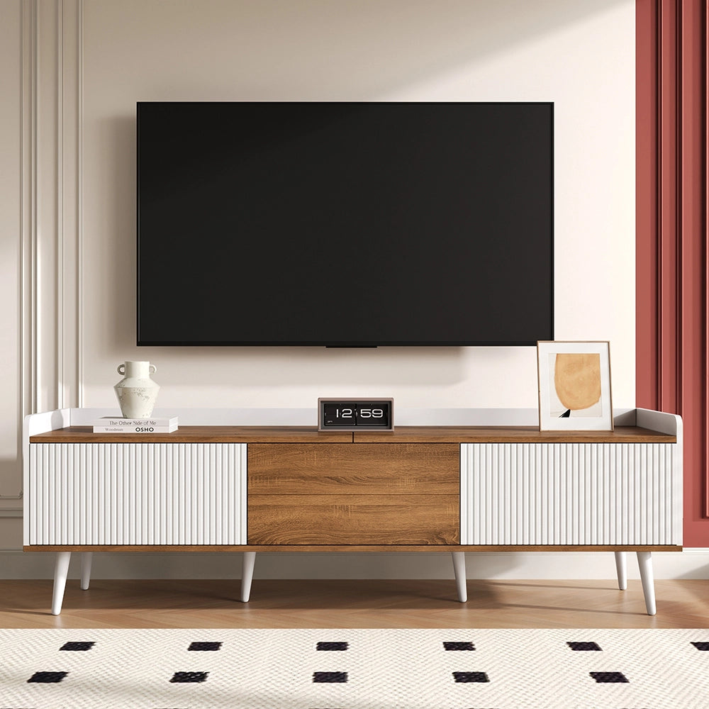 Mobile TV 3 porte - Xylo - 160x39x49.5cm bianco/legno compatto
