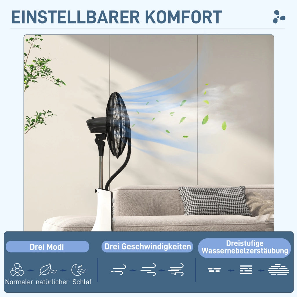 Ventilatore a colonna con umidificatore ¨C zephmum ¨C Nero/Bianco