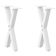 Set di 2 gambe per tavolino a forma di X con piedini regolabili 28 x 42-43 cm acciaio bianco 02_0057164