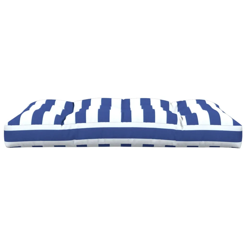 Cuscino per pallet | Cuscini per sedie Strisce Bianche e Blu 120x80x12cm in Tessuto