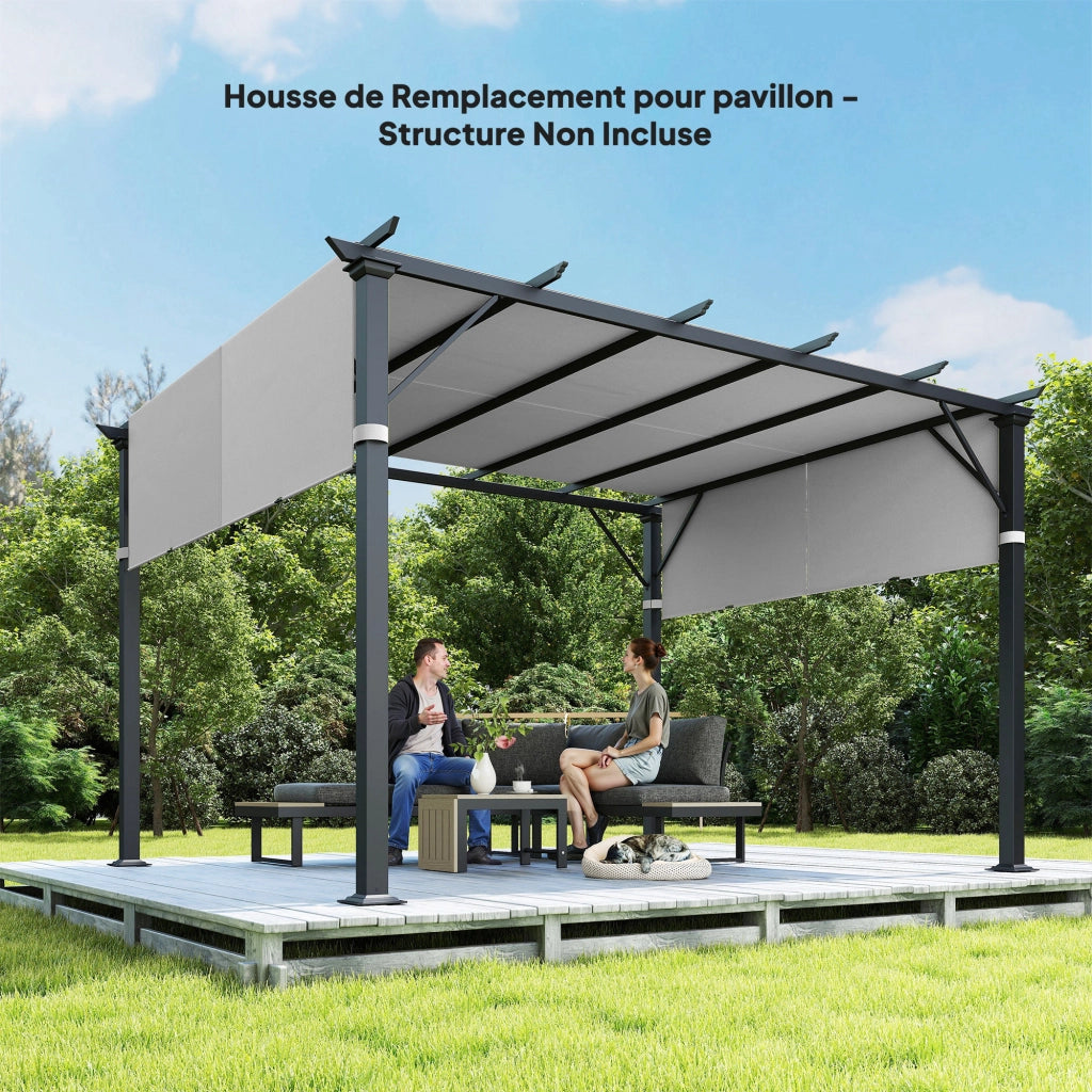 Telo Pergola Retrattile ¨C zephmum ¨C Grigio Chiaro 4.9x1.2m Polyester