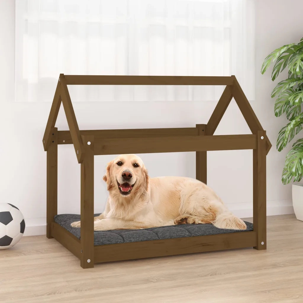 Cuccia per Cani Ambra 81x60x70 cm in Legno Massello di Pino 822210