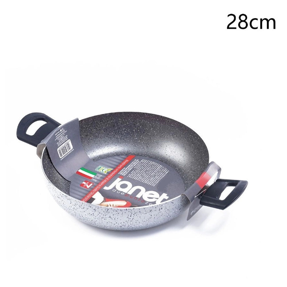 Trade Shop - Padella Alta Tegame Rivestimento Antiaderente 7 Strati Con 2 Manici ø 16-20-24-28-32 Cm -
