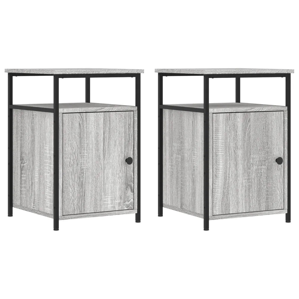 Comodini 2 pz-Set di 2 Tavolino da notte Grigio Sonoma 40x42x60 cm in Legno Multistrato 896233