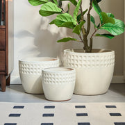 SET VASI DA FIORI 3 PEZZI Ø38/30,5/23 cm Ceramica Avorio