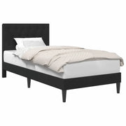 Letto singolo | Letto per adulti | Struttura del letto con testiera Nero 90 x 190 cm Velluto
