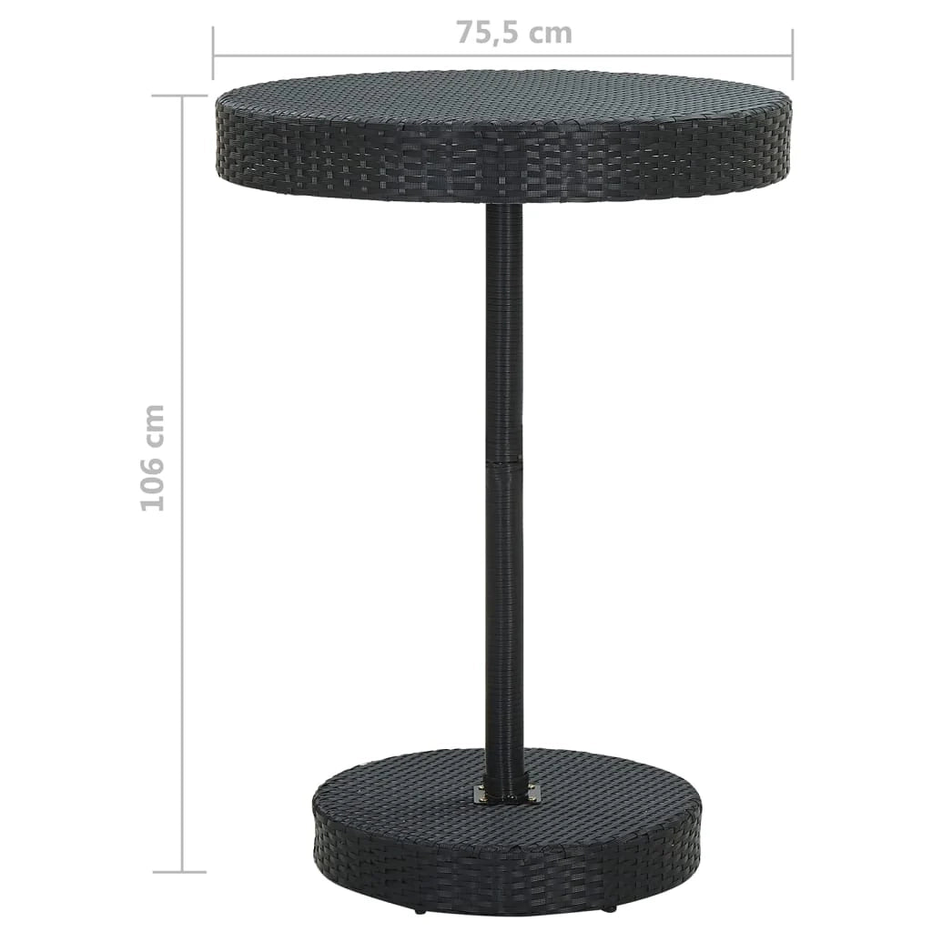 Set da bar da giardino 5 pezzi e cuscini in resina intrecciata nera 02_0013405
