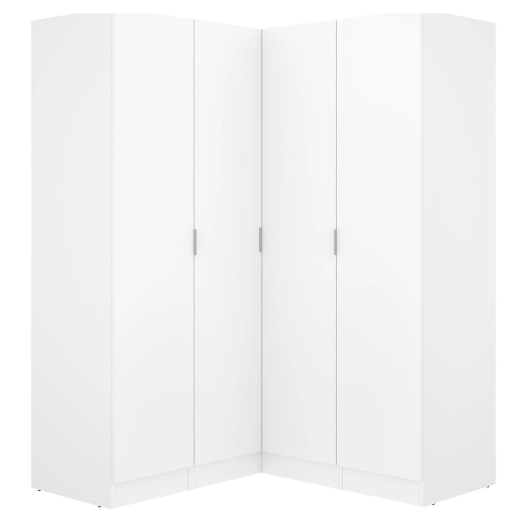 Armadio Camera da Letto Woodbury, Guardaroba Grande 8 Ripiani, 131x184h cm Bianco