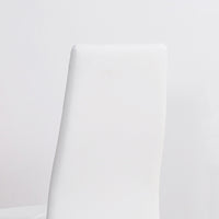 Set di 4 Sedie da Pranzo 41x50x97 cm con Schienale Alto in Similpelle Bianco