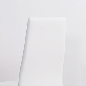 Set di 4 Sedie da Pranzo 41x50x97 cm con Schienale Alto in Similpelle Bianco