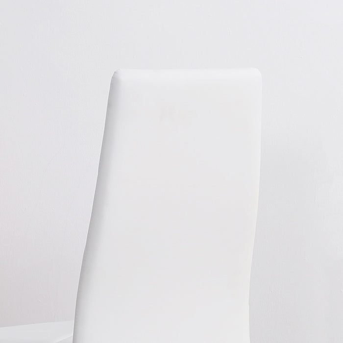 Set di 4 Sedie da Pranzo 41x50x97 cm con Schienale Alto in Similpelle Bianco