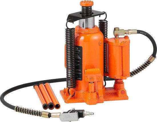 Cricotto Idraulico per Garage - 20 Ton 265-500 mm - con Manubrio Manuale e Pistone Ad Aria - per Auto Camioncino Camion RV Riparazione
