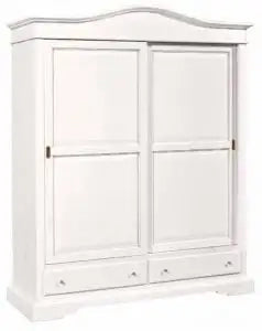 Armadio in legno Shabby chic 2 ante scorrevoli bianco mod gendarme maxi