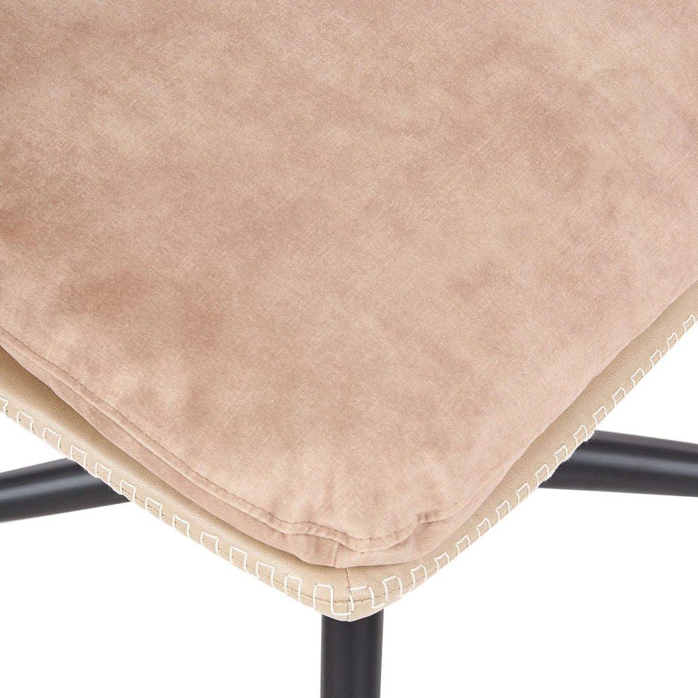 Poltrona girevole con poggiapiedi Velluto beige Base singola Seduta imbottita