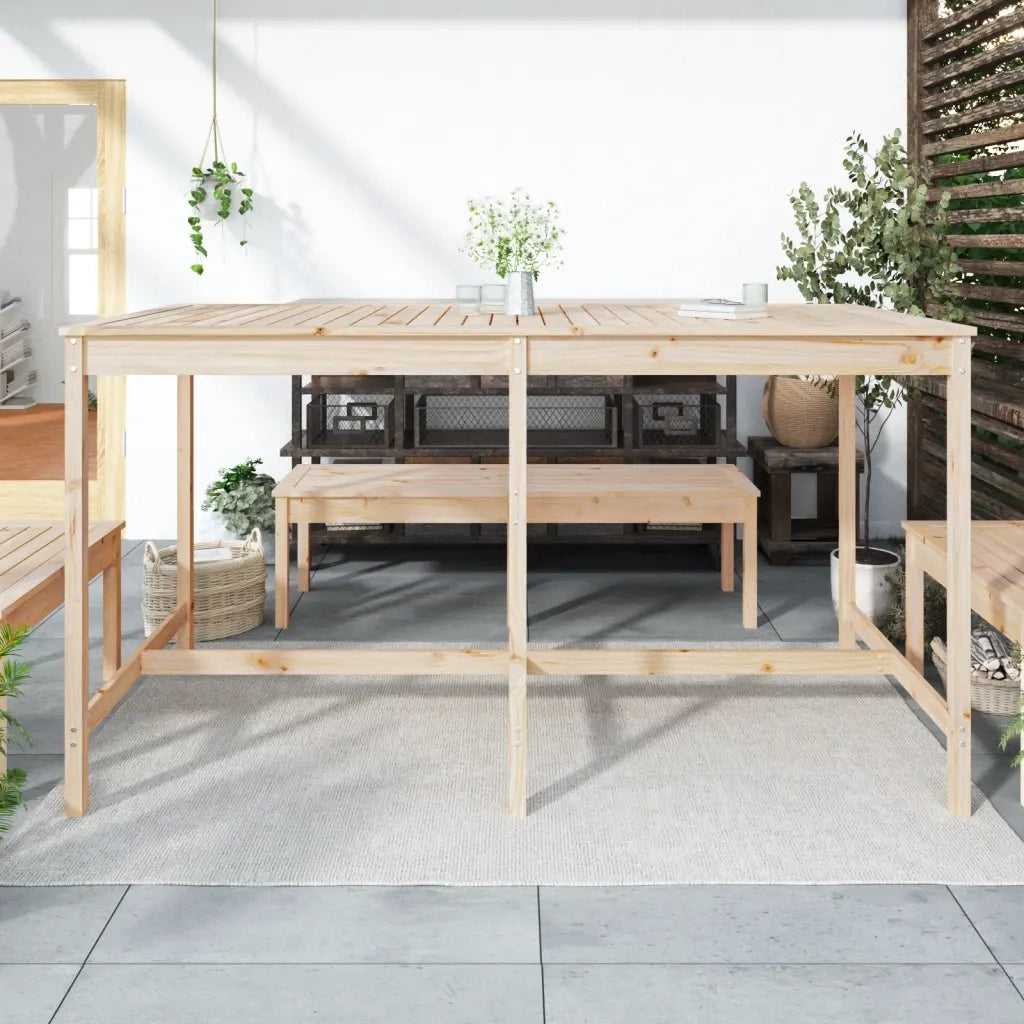 Tavolo da Giardino 203,5x90x110 cm in Legno Massello di Pino 824102