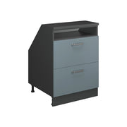 Mobile sottotetto Rion Grigio-blu/Antracite 60 x 83.8 cm con 2 cassetti, carcassa 60 cm profondità Vicco