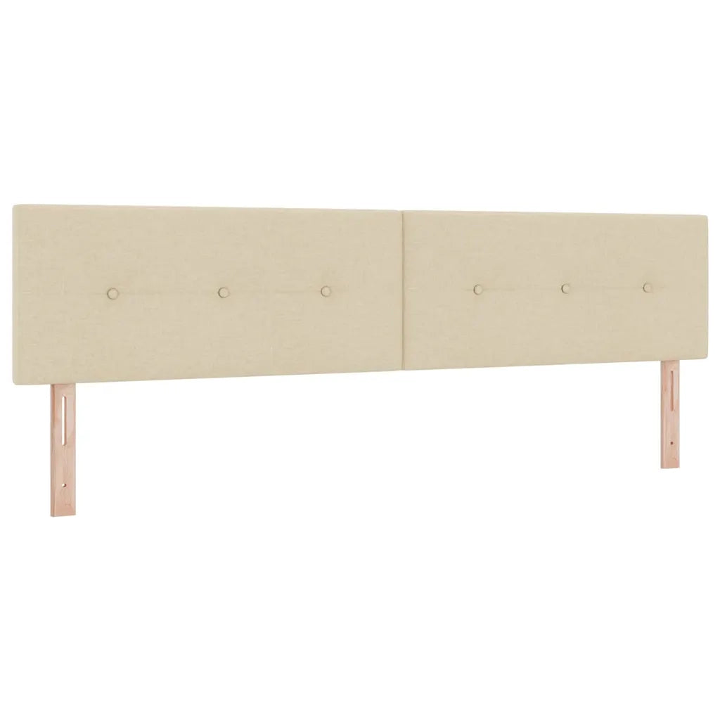 Letto a Sorgente LED con materasso Crema 200 x 200 cm Tessuto