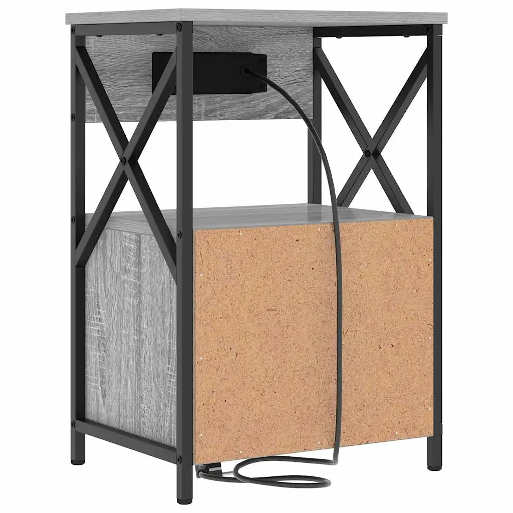 Comodino | Armadio da Notte | Mobiletto da notte con cassetto Grigio Sonoma 40 x 31 x 60 cm