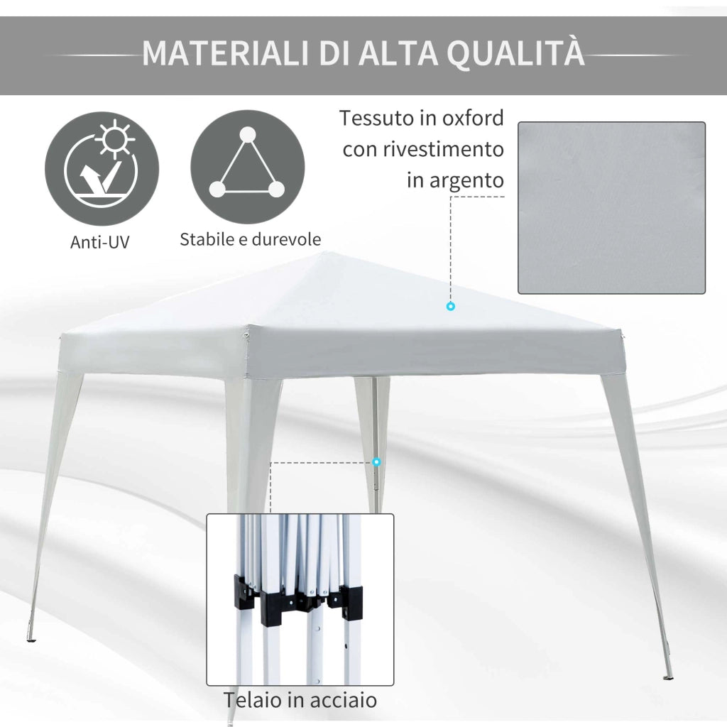 Gazebo Pop-up Impermeabile Bianco 3x3m