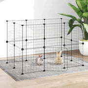 Gabbia per Animali 20 Pannelli con Porta Nera 35x35 cm Acciaio 3114037