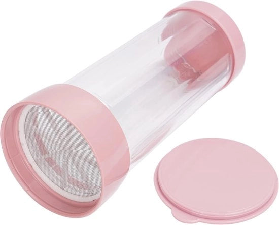 Siftatore per polvere, in plastica, con coperchio, sottilette per polvere, sottilette per farina, set di sottilette per polvere, sottilette per polvere, sottilette per farina, sottilette per spezie