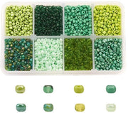 Set di Rocailles in Vetro 3mm - 4200 Pezzi - Colori Vari - Arte Manuale - Scatola in Plastica a 8 Comparti - Alta Qualità