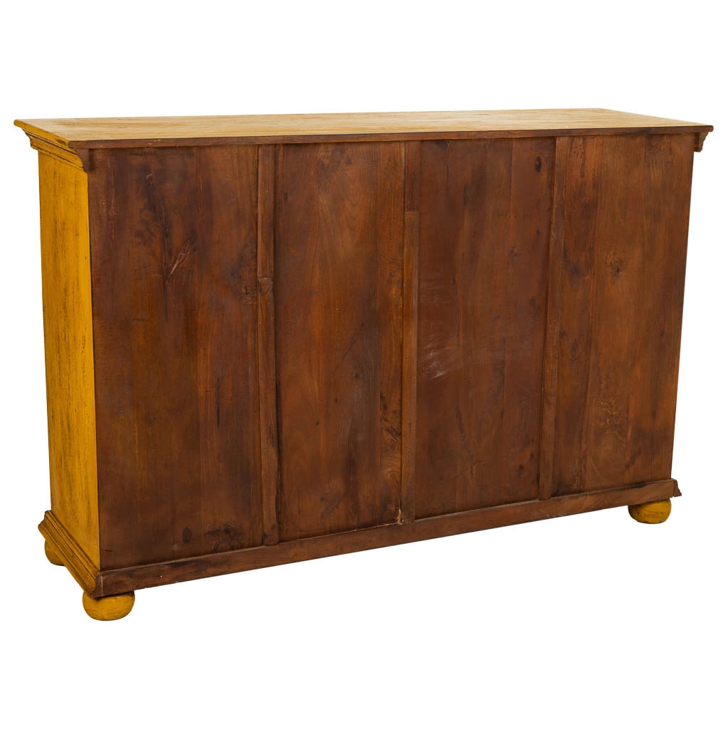 Credenza in legno artigianale gialla 147x45x96