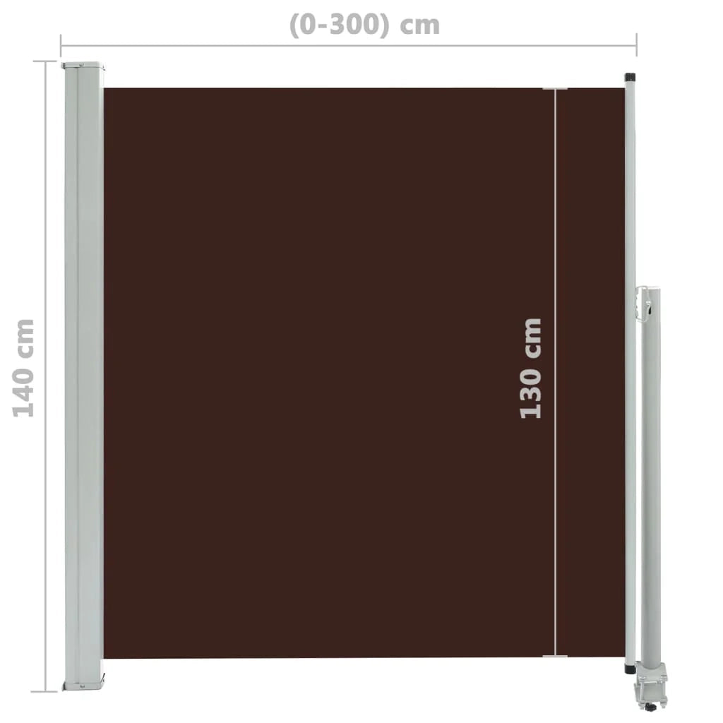 Tenda da sole laterale retrattile/schermo protettivo per patio giardino terrazza balcone 140 x 300 cm marrone 02_0007229