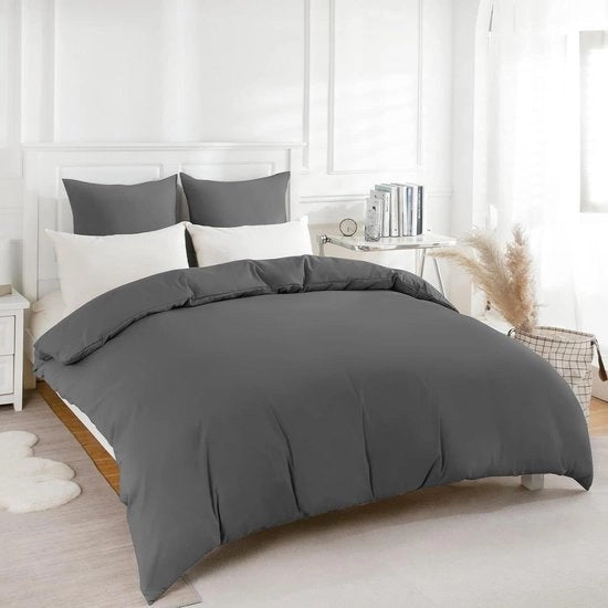 Set di coperte 200x220 cm 3 pezzi coperta da letto in tessuto antracite con set di coperte 80x80 cm microfibra con chiusura a zip coperta da letto morbida 160x200