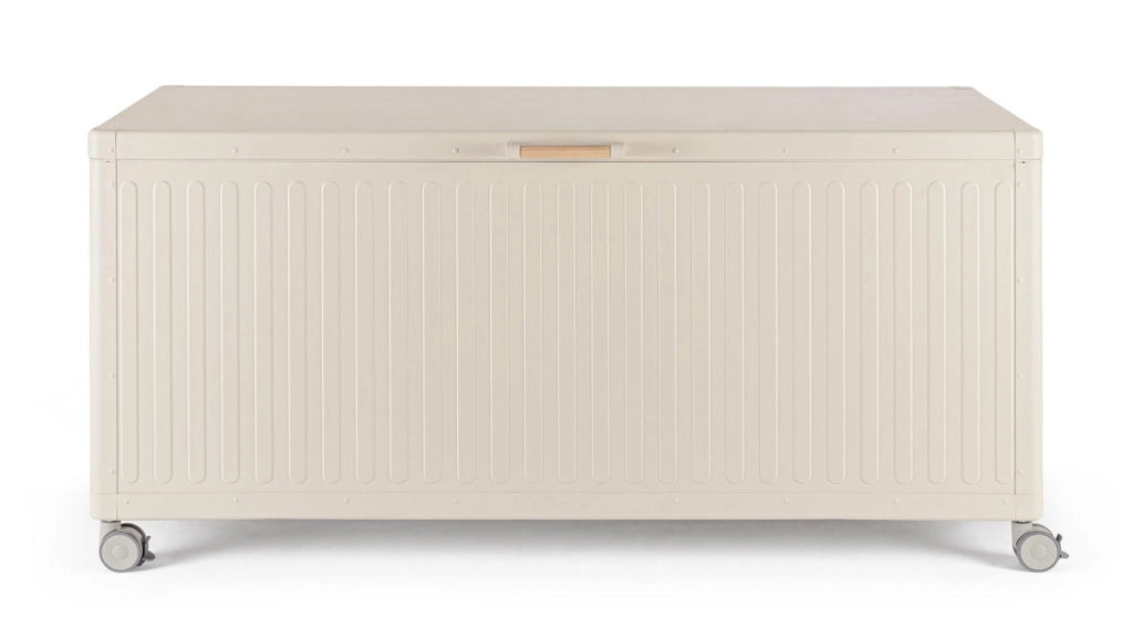 Baule Contenitore da Esterno 164,8x72x70h cm Apertura Facile e Ruote in Alluminio Ocean M Seta