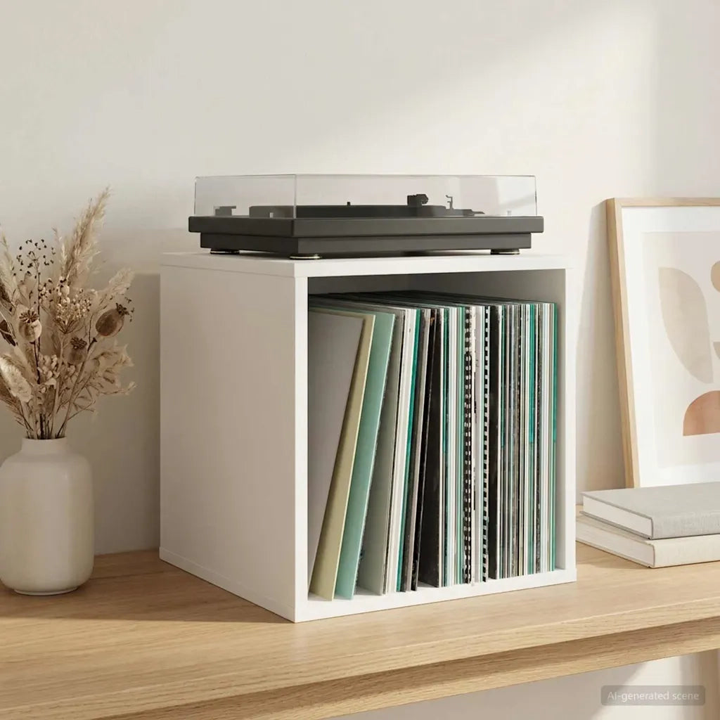 Scatola per album in vinile 2 pz Bianco 37 x 36,5 x 38 cm 8012843