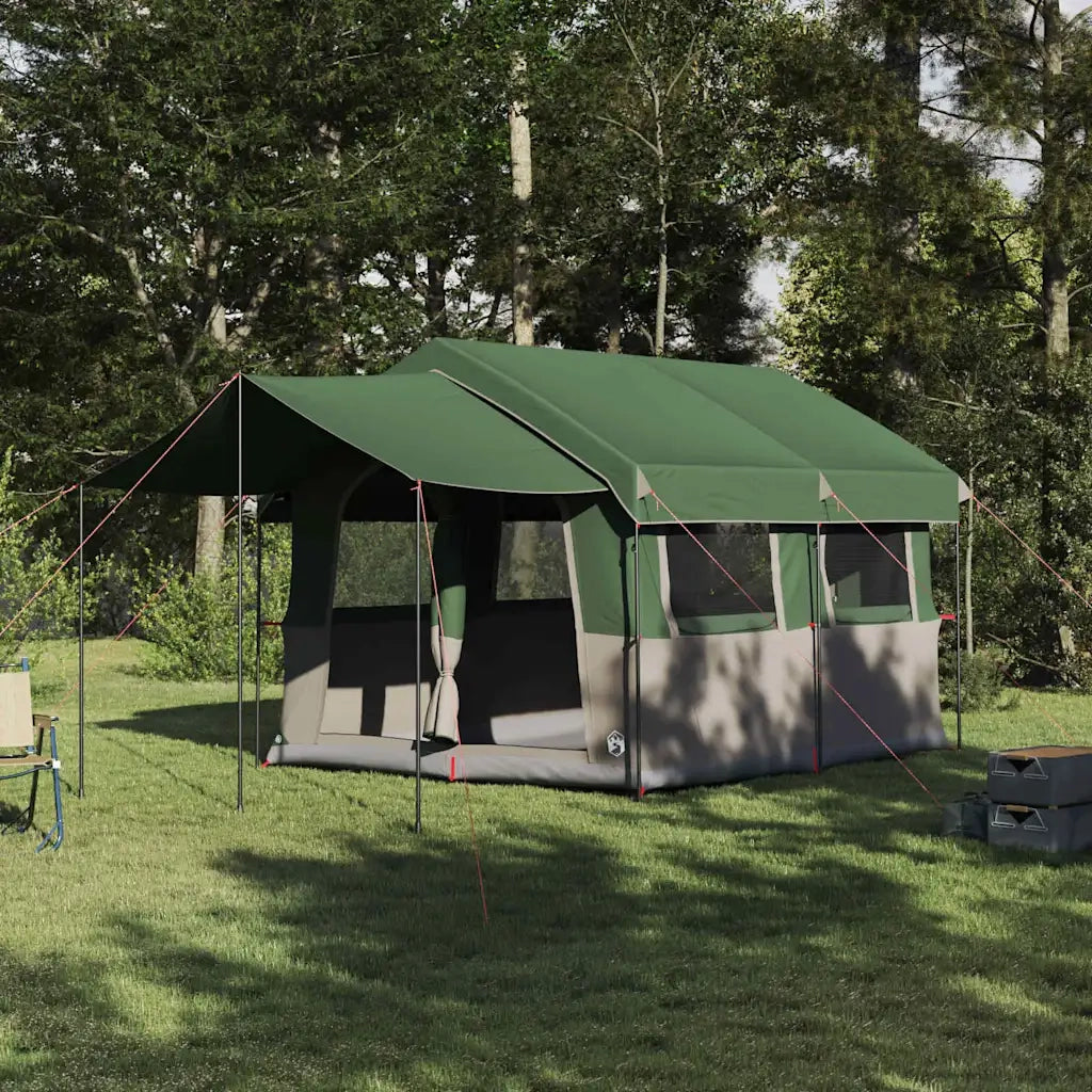 Tenda familiare per 4 persone Verde e Bianco 324 x 255 x 230 cm