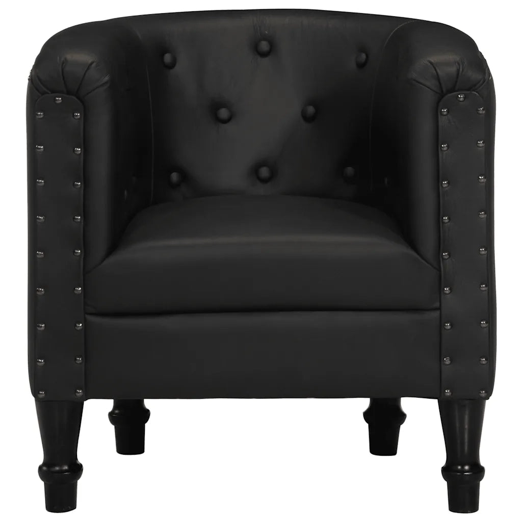 Poltrona | Sedia Relax Cabriolet Nera in Vera Pelle