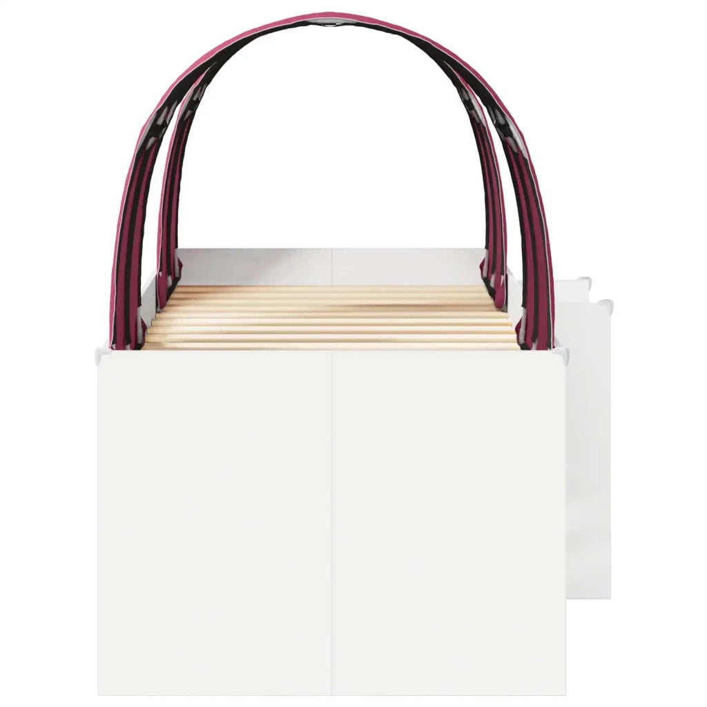 Letto con Tunnel 4 pcs Bianco e Rosso Legno ingegnerizzato