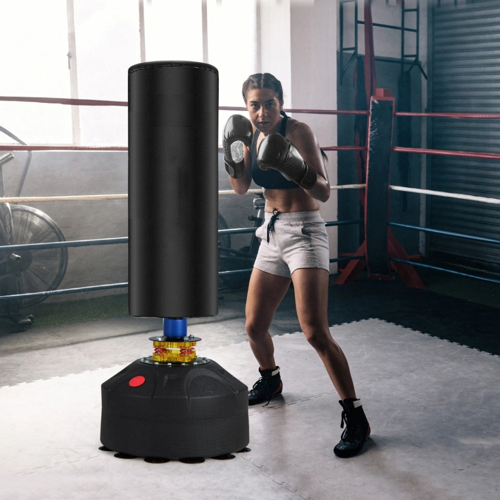 Sacca da pugilato autoportante con supporto base a ventosa costruzione a 5 strati, Sacco da kickboxing per adulti-Boxe