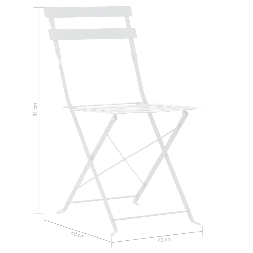 Set da Bistrot 3 pz | Set Salotto da Giardino in Acciaio Bianco