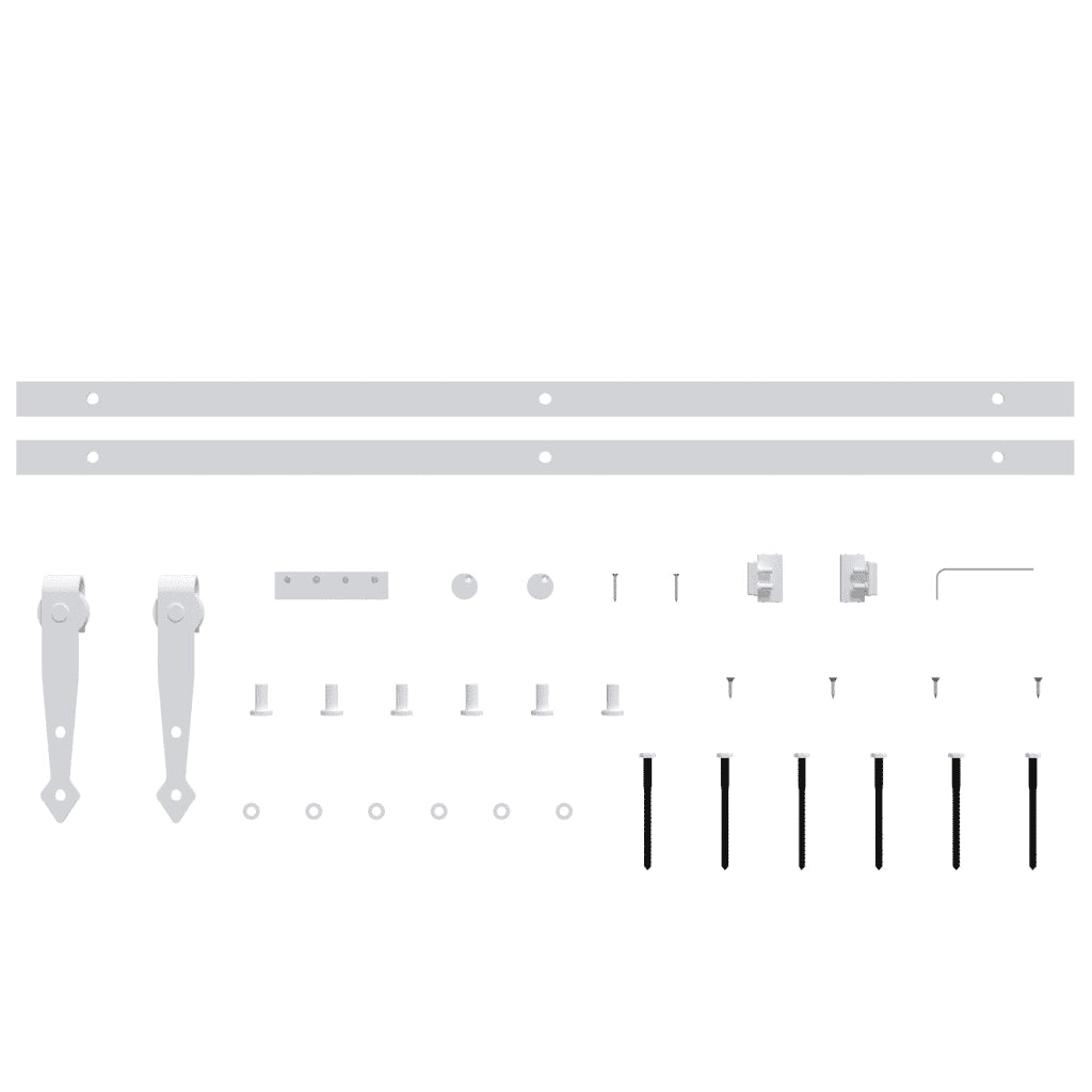 Mini Kit Porta Scorrevole in Acciaio al Carbonio Bianco 152 cm cod mxl 70882