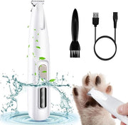Trimmer per USB per animali domestici con LED per capelli - 40DB potente e silenzioso trimmer elettrico per gatti e cani - unghie occhi orecchie viso coda - bianco