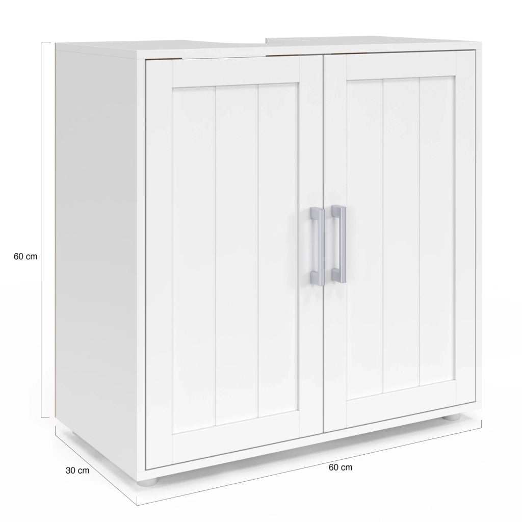 IDMarket - Mobiletto da bagno WALDO in legno bianco