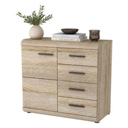 Madia Hamo, Credenza 4 Cassetti, 80x42x87h cm Marrone Rovere