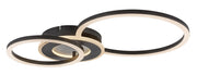 Lampada soffitto LED integrato Lureo 3 anelli nera Rabalux