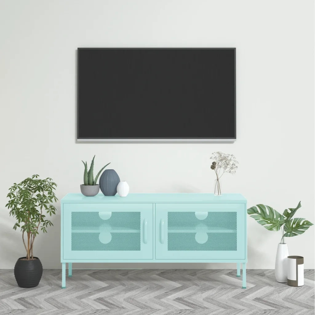 Mobile TV-Credenza per TV Menta 105x35x50 cm in Acciaio
