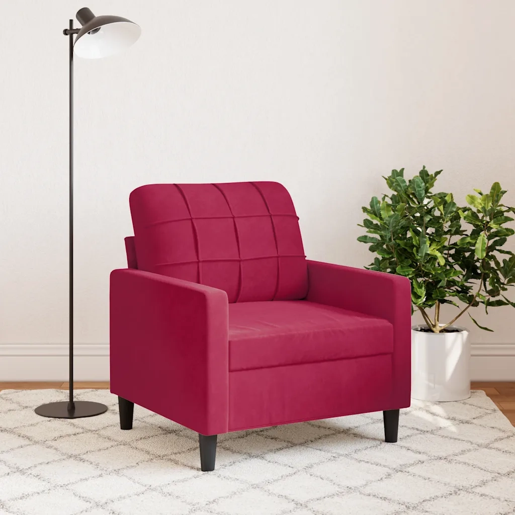 Divano Sedia-Poltrona Rosso Vino 60 cm Velluto 745670