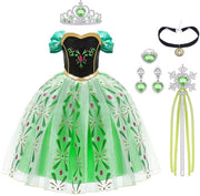 Costume da Principessa con Staffa Magica - Abito da Teatro per Donne - Costume per Bambine - Abito da Festa per Bambine - Costume per Halloween/Cosplay - Abito da Teatro per Bambine